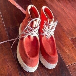 Anthropologie Pilcro Susanne Lug Sole Hiker Boots in Terra Cota. NEW